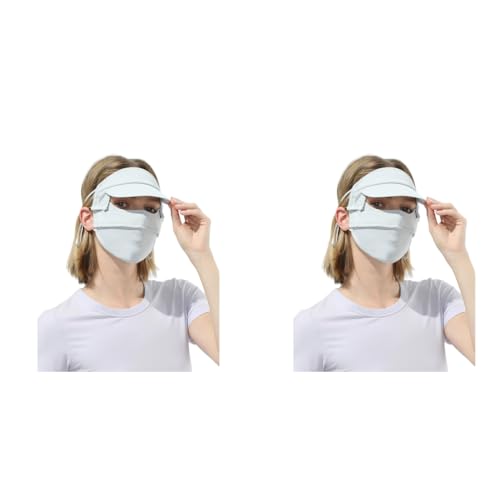 PALAY® Full Face Sun Mask for Women UPF 50 Face Cover with Detachable Brim Reusable Summer Cooling for Cycling Golfing Green Full 2PCS PALAY® Full Face Sun Mask for Women UPF 50 Face Cover with Detachable Brim Reusable Summer Cooling for Cycling Golfing Green Full 2PCS